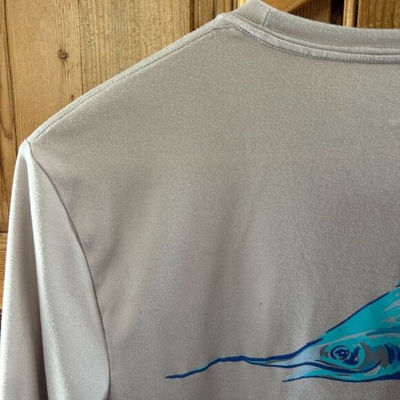 Vineyard Vines X-Small Shirt‎ Gray Blue Sword Fish Desgin Long Sleeve Crewneck - Picture 8 of 8
